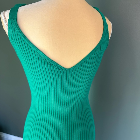 Milly Knit Chain Strap Midi Dress Emerald XS EUC P - Picture 7 of 12